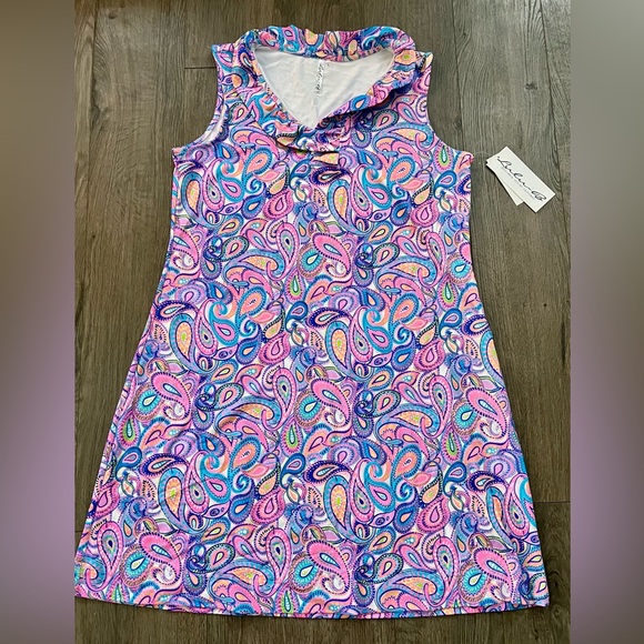 Lulu-B Dresses & Skirts - Lulu B Paisley Sleeveless Dress Size Large UPF 50 Cooling Fabric New With Tags